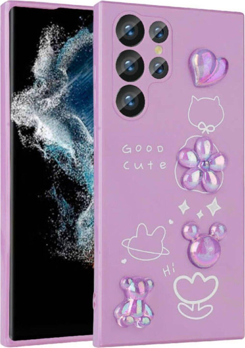 Samsung Galaxy S23 Ultra Kılıf Kabartma Figürlü Parlak Toys Silikon Kapak