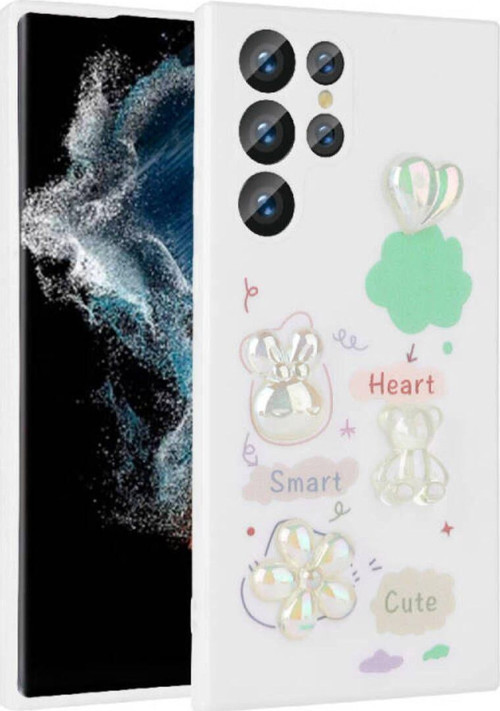 Samsung Galaxy S23 Ultra Kılıf Kabartma Figürlü Parlak Toys Silikon Kapak