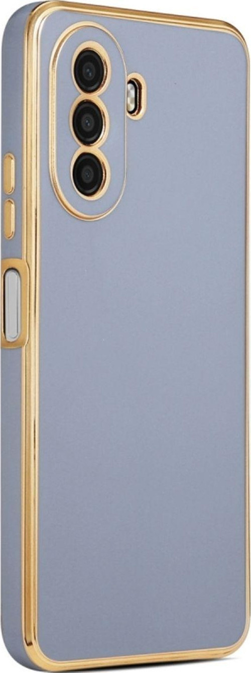 Huawei Nova Y70 Parlak Yapılı Ve Kenarları Altın Görünümlü Şık Bark Premium Silikon Kılıf