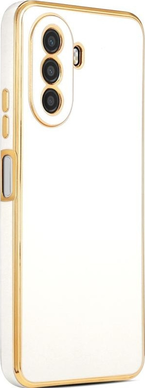 Huawei Nova Y70 Parlak Yapılı Ve Kenarları Altın Görünümlü Şık Bark Premium Silikon Kılıf
