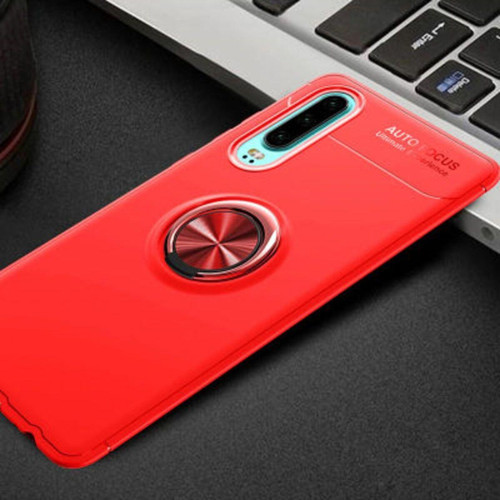 Huawei P30 Ultra Koruma Sağlayan Stant Özellikli Yüzüklü Ravel Silikon Kılıf