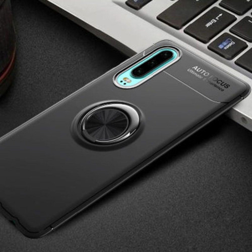 Huawei P30 Ultra Koruma Sağlayan Stant Özellikli Yüzüklü Ravel Silikon Kılıf