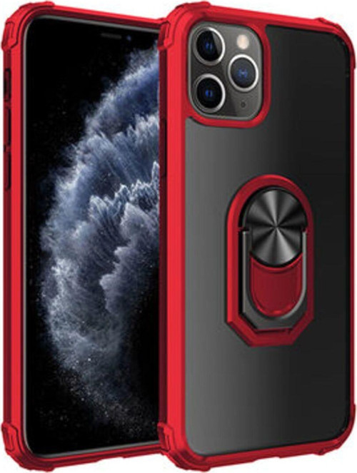 İphone 11 Pro Max Yüzüklü Ve Kenarları Renkli Köşe Korumalı Mola Premium Pc Silikon Kılıf