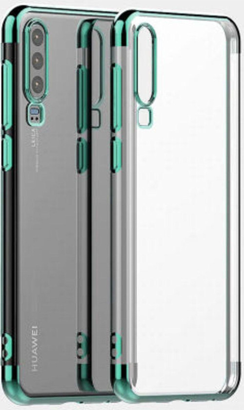 Huawei P30 Kenarları Renkli Arkası Şeffaf Bosses Premium Silikon Kılıf