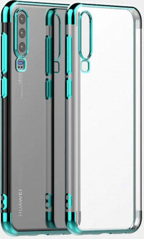 Huawei P30 Kenarları Renkli Arkası Şeffaf Bosses Premium Silikon Kılıf