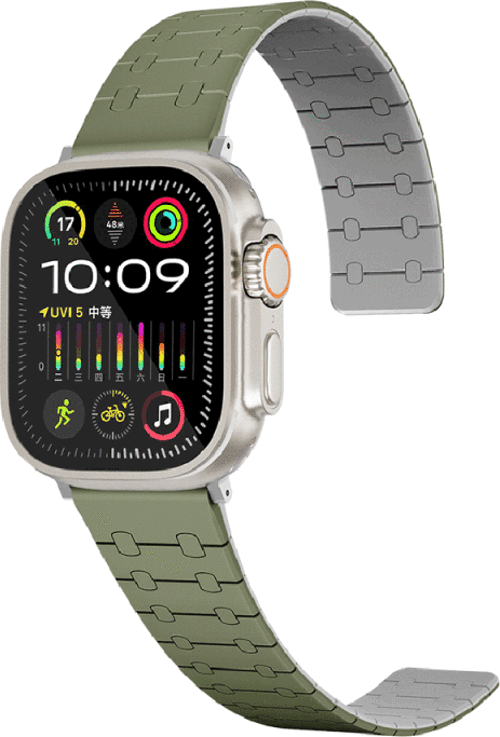 Apple Watch Ultra 49Mm Krd-111 Çizgili Desenli Silikon Kordon