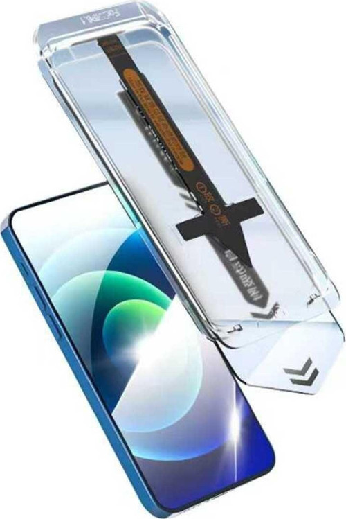İphone 14 Pro Takma Aparatlı 9H Özellikli Süper Fast Ekran Koruyuc Kırılmaz Cam