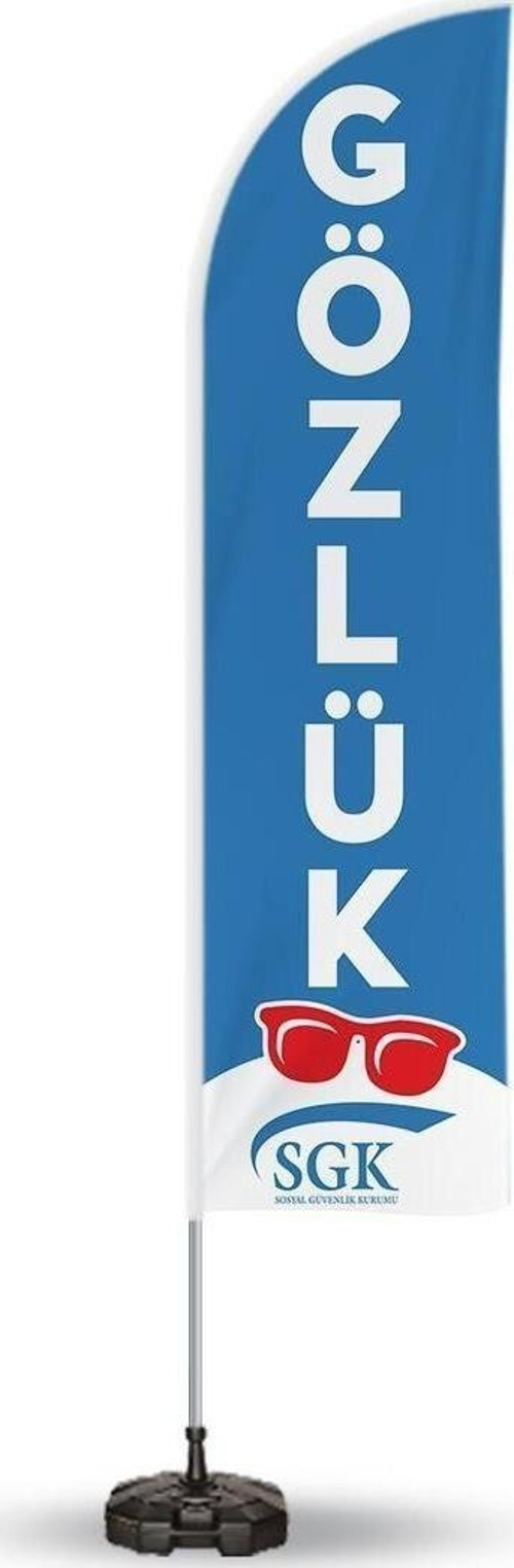 Gözlük Reklam Yönlendirme Ve Tanıtım Yelken Bayragı Mavi