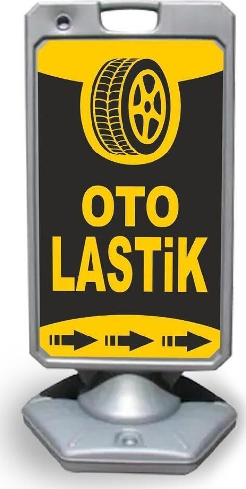 Oto Lastik Reklam Ve Yönlendirme Uyari Dubasi A Tabela Gri