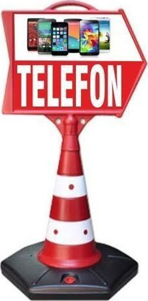 Telefon Temalı Uyarı Ve Yönlendirme Ok Dubası