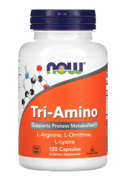 Foods, Tri-Amino, Aol L-Arginine, L-Ornithine, L-Lysine 120 Capsules.3636