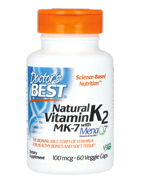 Doctor'S Best, Natural Vitamin K2 Mk-7 With Menaq7, 100 Mcg, 60 Veggie Capsul.Usa 3736