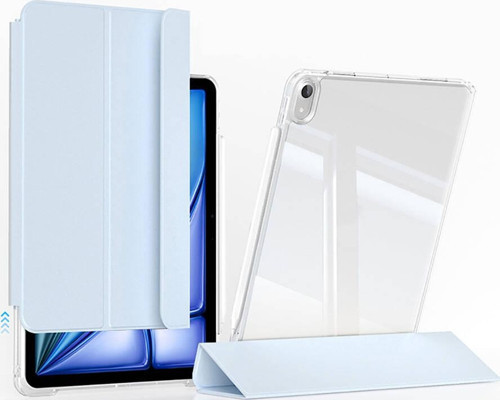 Apple iPad Air 5. Nesil 10.9 (2022) Manyetik Standlı Shockproof Kalemlikli Kızaklı Hybrid Kılıf A2588 A2589 A2591