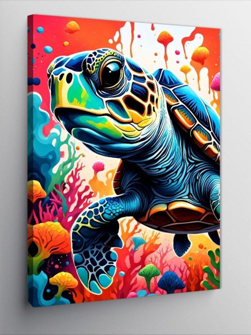 Kanvas Tablo Caretta Caretta Ve Deniz Canlıları