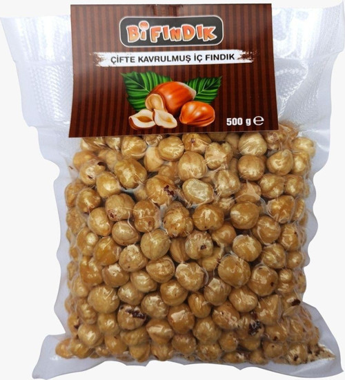 Çifte Kavrulmuş Iç Fındık Iri Taneli Iri Boy Çıtır Vakumlu Paket %100 Taze Lezzetli Yeni Mahsul 500G