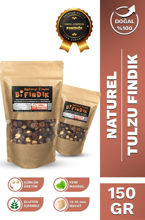 İç Fındık Taze Kavrulmuş Tuzlu İç Fındık Büyük Boy Yeni Mahsul (Doypack) 150G ×3