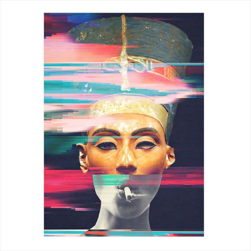 Sigara İçen Nefertiti Art Mdf Poster 35 cm x 50 cm