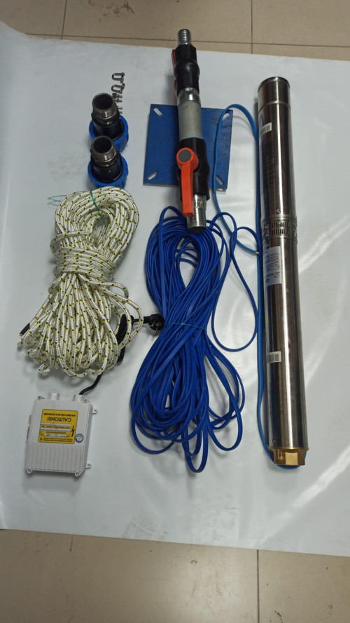 4SDM4/18 2 HP ALARKO 25 MT YASSI KABLOLU VE PANOLU 50 MT HALATLI ÇİFT VANALI AKITMA BAŞLIKLI MONOFAZE TAKIM DALGIÇ POMPA