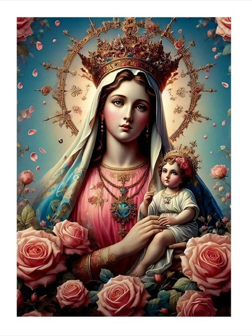 Meryem Ana Ve Hz İsa Dekoratif Mdf Tablo 50 cm x 70 cm