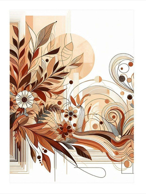 Çiçekler Ve Yapraklar Dekor Dekoratif Mdf Tablo 35 cm x 50 cm