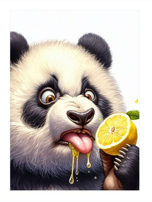 Limon Yiyen Panda Dekoratif Mdf Tablo 35 cm x 50 cm