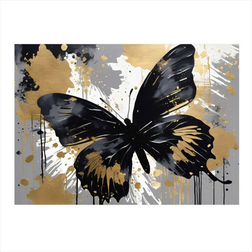 Siyah Kelebek Desenli Mdf Tablo 50 cm x 70 cm