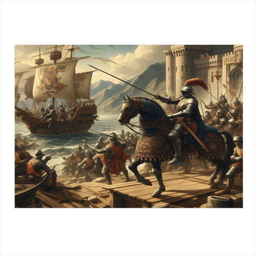 Savaşa Giren Şovalyeler Art Mdf Poster 50 cm x 70 cm