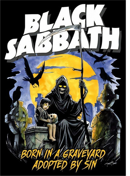 Black Sabbath Müzik Grubu Dekoratif ahşap Tablo 50 cm x 70 cm