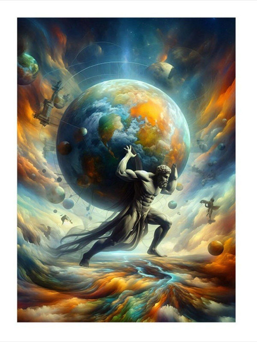 Atlas Ve Dünya Tasarım Ahşap Tablo 50 cm x 70 cm