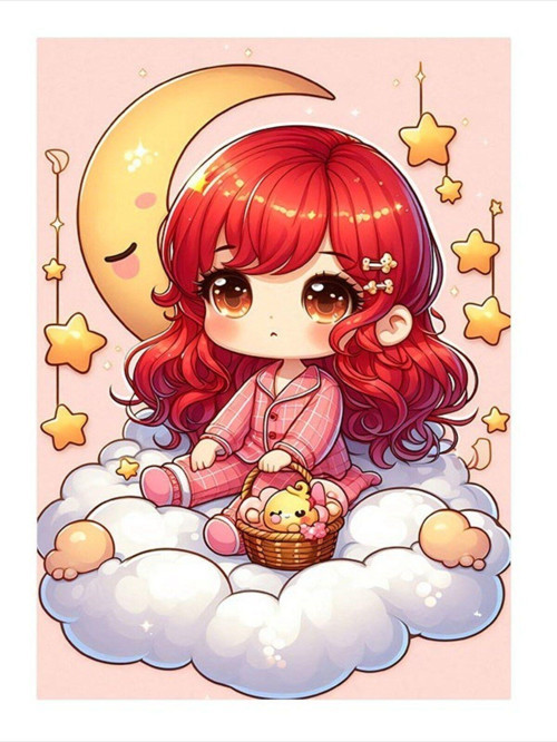Pijamalı Kız Çocuğu Tasarım Ahşap Tablo 35 cm x 50 cm