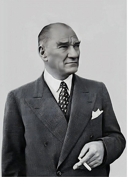 Mustafa Kemal Atatürk Modern Ahşap Tablo 50 cm x 70 cm