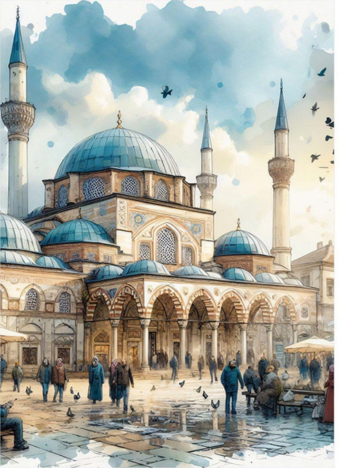 Sultanahmet Camii Dekoratif ahşap Tablo 35 cm x 50 cm