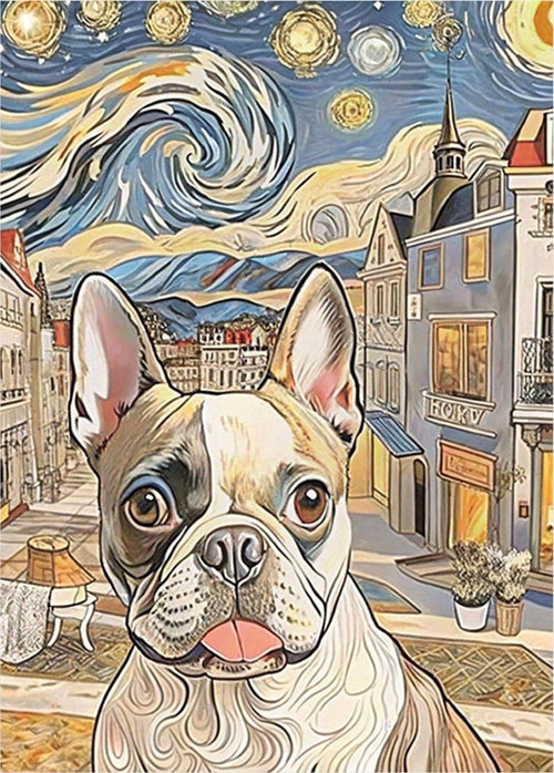 Şehir Ve Köpek Tasarım Ahşap Tablo 25 cm x 35 cm