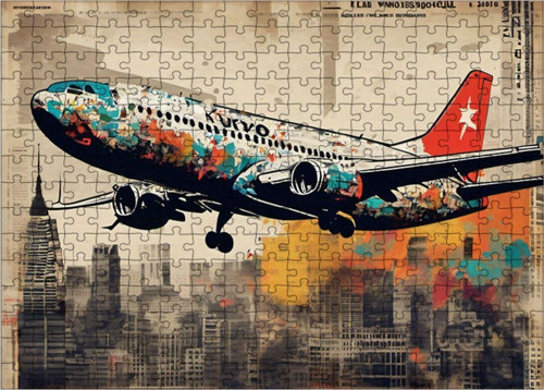 Ahşap Mdf Puzzle Yapboz Yolcu Uçağı 255 Parça 35 x 50 cm