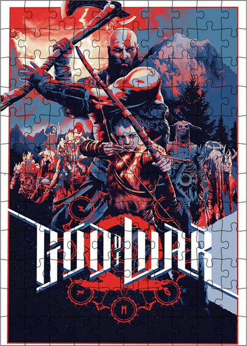 Ahşap Mdf Puzzle Yapboz God Of War 120 Parça 25 x 35 cm