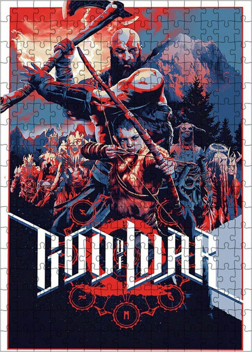 Ahşap Mdf Puzzle Yapboz God Of War 255 Parça 35 x 50 cm