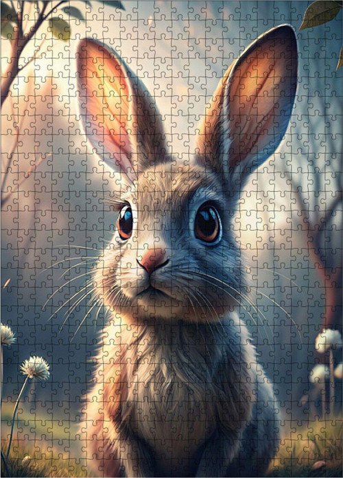 Ahşap Mdf Puzzle Yapboz Doğayı Dinleyen Tavşan 500 Parça 50 x 70 cm