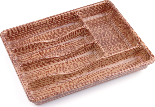 AHŞAP RENK - 5 BÖLMELİ ÇEKMECE İÇİ KAŞIKLIK 36X29CM