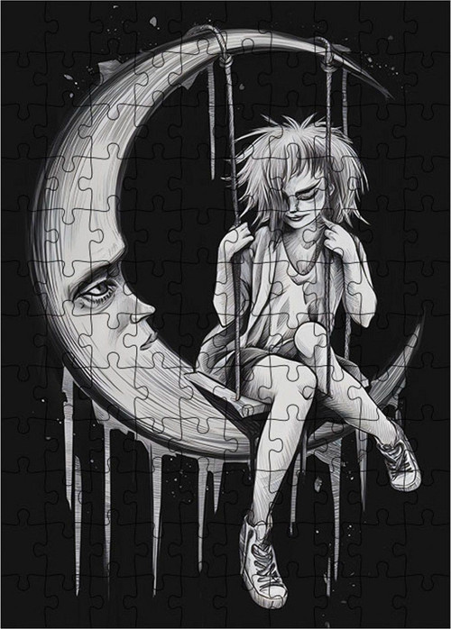 Ahşap Mdf Puzzle Yapboz Kızın Hayalindeki Salıncak 120 Parça 25 x 35 cm