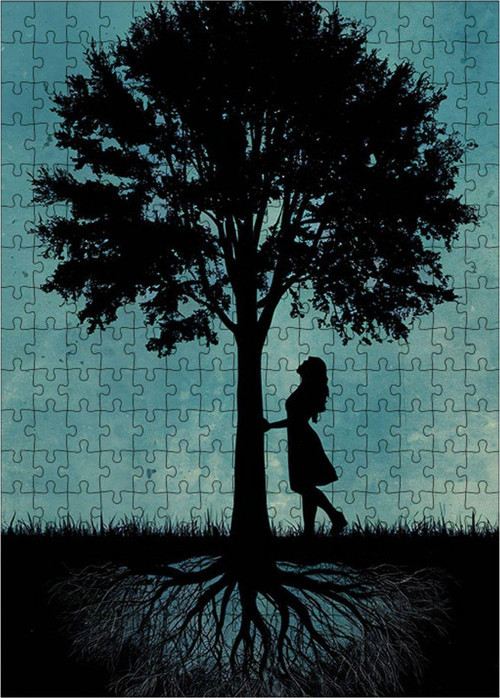 Ahşap Mdf Puzzle Yapboz Ağaç Ve Kadın 255 Parça 35 x 50 cm