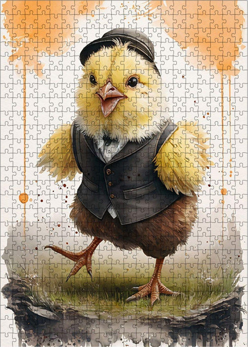 Ahşap Mdf Puzzle Yapboz okula giden yavru civciv 500 Parça 50 x 70 cm