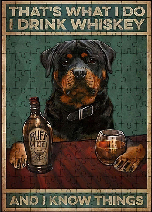 Ahşap Mdf Puzzle Yapboz Köpek Ve Alkol Şişesi 120 Parça 25 x 35 cm