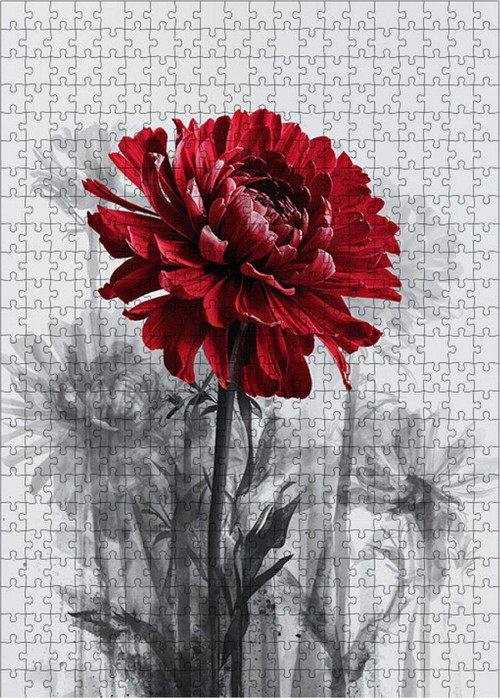 Ahşap Mdf Puzzle Yapboz Kırmızı Karanfil 500 Parça 50 x 70 cm
