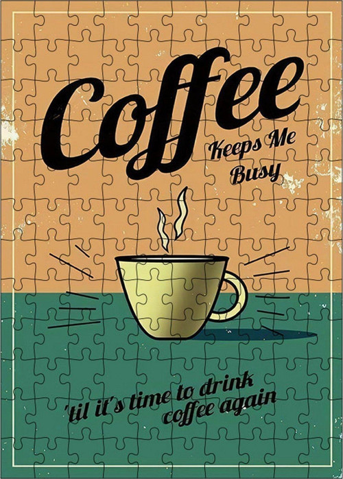 Ahşap Mdf Puzzle Yapboz Coffee Afiş 120 Parça 25 x 35 cm
