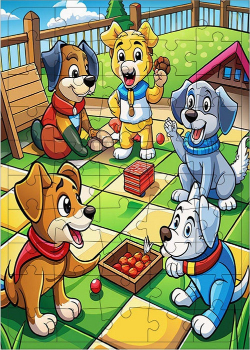 Tablomega Ahşap Mdf Puzzle Yapboz Sevimli Patiler 50 Parça 35 x 50 cm