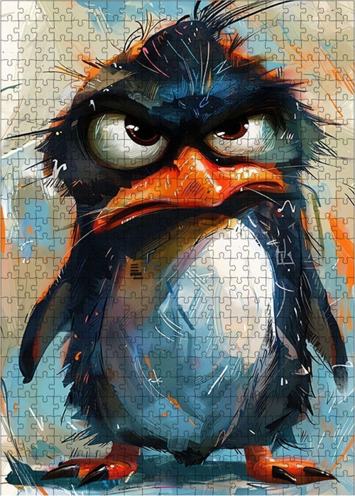 Ahşap Mdf Puzzle Yapboz Kızgın Penguen 500 Parça 50 x 70 cm