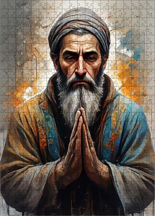 Ahşap Mdf Puzzle Yapboz Dua Eden Yaşlı Adam 500 Parça 50 x 70 cm