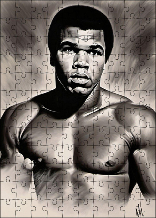 Ahşap Mdf Puzzle Yapboz Boksör Muhammed Ali 120 Parça 25 x 35 cm