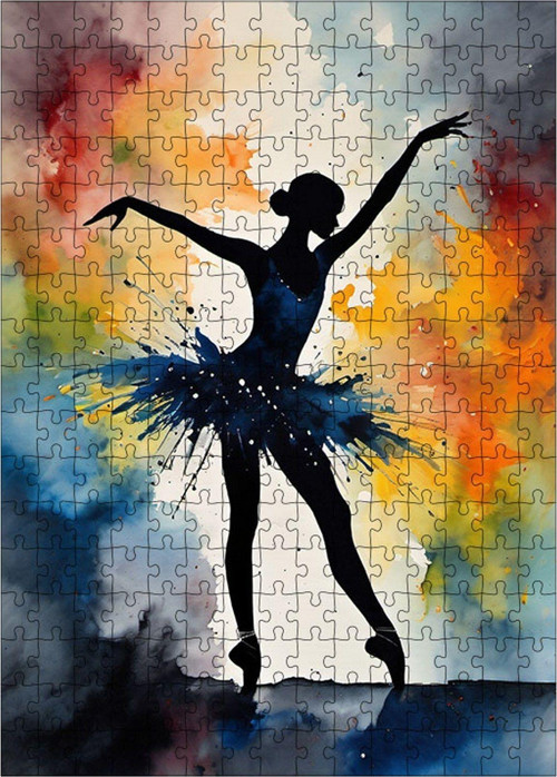 Ahşap Mdf Puzzle Yapboz Soyut Balerin 255 Parça 35 x 50 cm