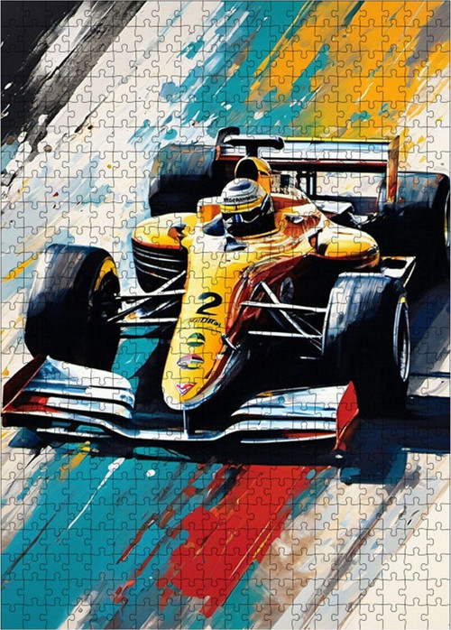 Ahşap Mdf Puzzle Yapboz Retro Formula 1 500 Parça 50 x 70 cm